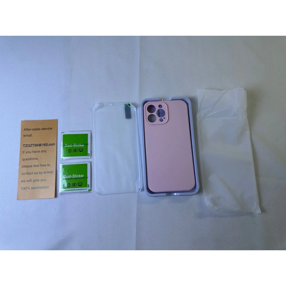 NEW iPhone 13 Pro Max‎ Pink Phone Case with 2 Tempered Glass Screen Protectors